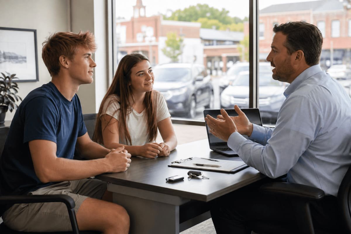 US college student comparing parent-policy and campus car insurance quotes by ZIP