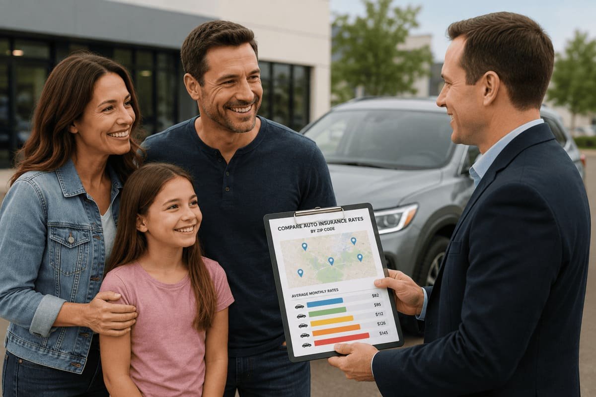 Auto insurance quote by ZIP code with matched coverage and deductibles