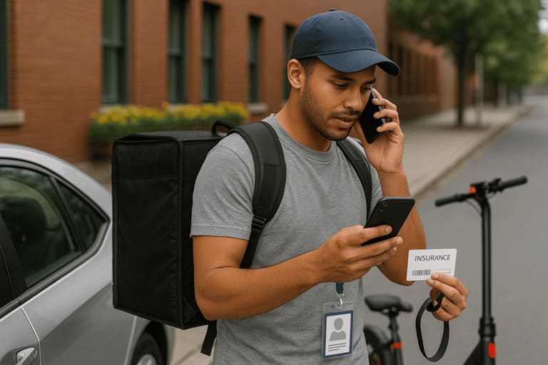 Insurance coverage setup for gig workers