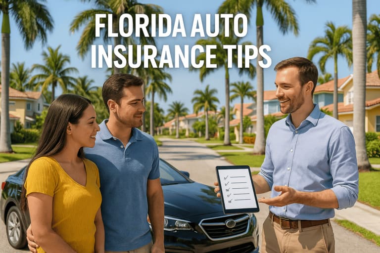 Florida driver reviewing auto insurance tips